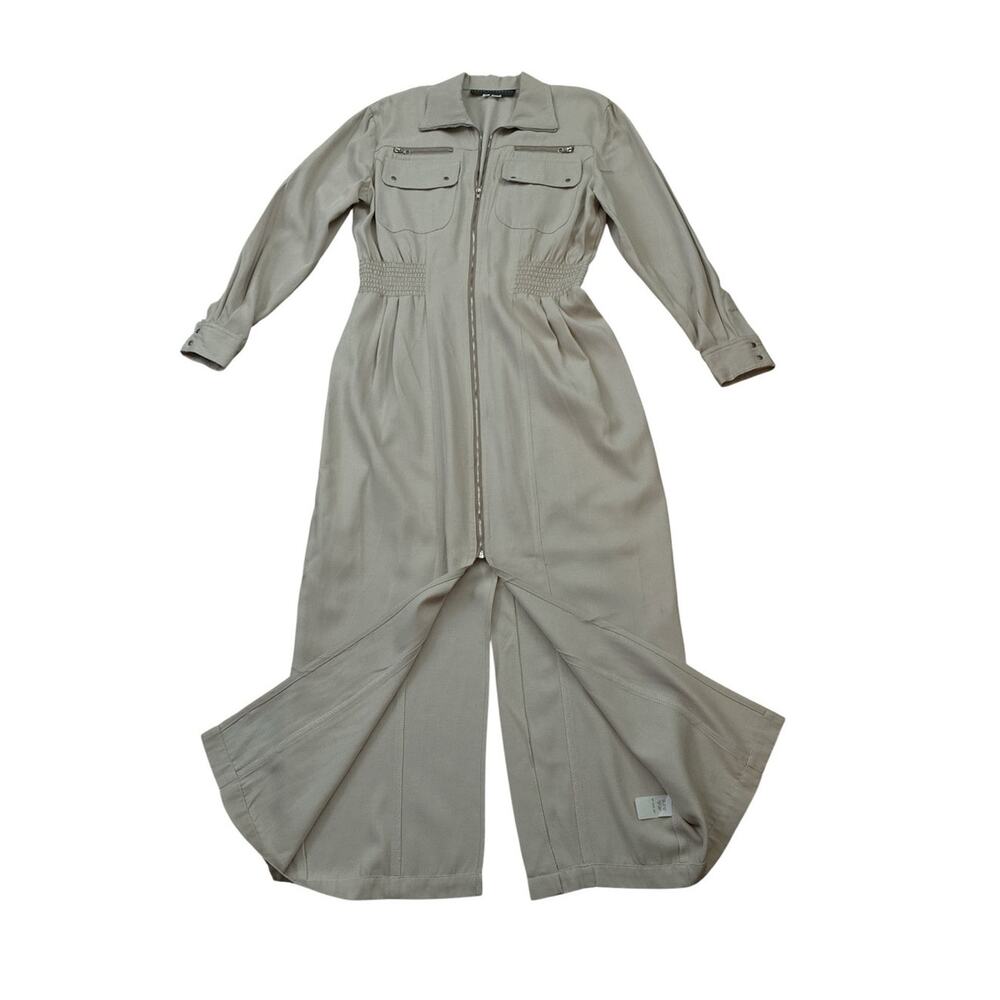 Karen Alexander vintage khaki full zip trench dress size 12 - Picture 12 of 15